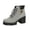 Gray, variant on Womens Combat Boots,Combat Boots for Women - Lace Up Moto Boots with Clean Structured Upper, Streamlined Profile Combat Boots, Chunky Sole Platform Boots, Streetwear Footwear for Fall Winter