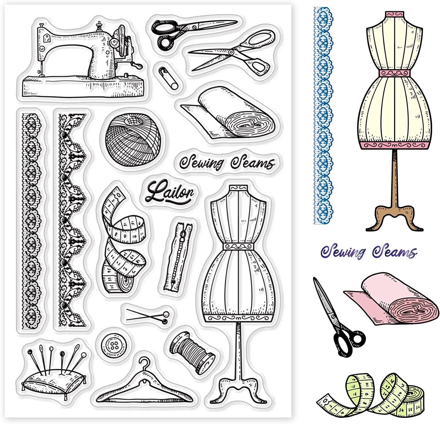 6pcs High Quality Silicone Clear Stamps - Vintage Styles for DIY  Scrapbooking & Journaling