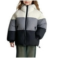 thumbnail image 2 of Veste Unisexe à Capuche pour Jeunes, Manches Courtes, Boutonnée, Style Hiver, à Blocs de Couleur, Sport Décontracté, 2 of 6