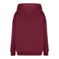 thumbnail image 5 of HAiming Womens Hoodies Casual Long Sleeve Front Pleated Solid Color Hooded Sweatshirts Pullover Tops, 5 of 7