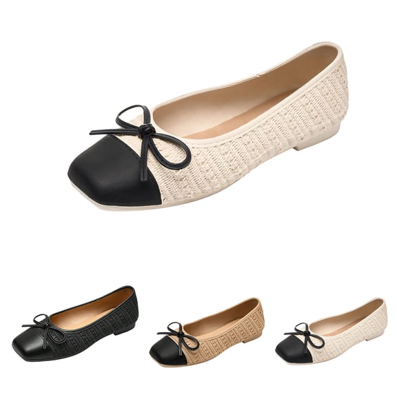 Taqqpue Women's Flats Shoes Women's Color-block Flats Loafer Shoes for Women