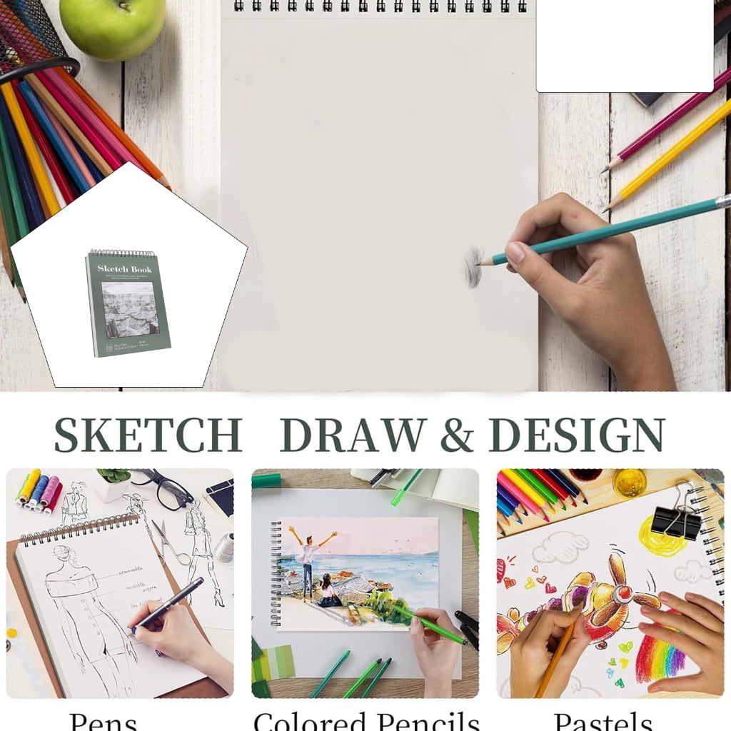 Art Drawing Pad Sketchbook Strong Binding High Density Paper Resists Bleed