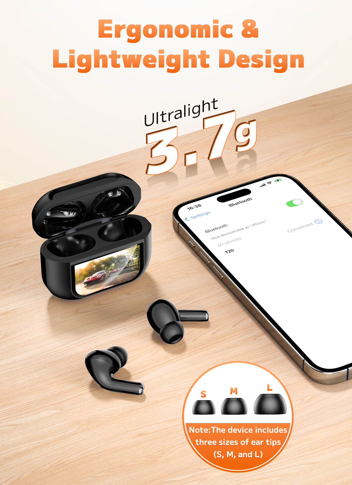 Trigiz T20 Wireless Earbuds, Bluetooth 5.4, 50H Playtime photo 3