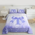 thumbnail image 2 of jejeloiu Monogrammed T Letter Queen Comforter Set,Kawaii Bowtie Bow Bedding Comforter Set For Bowknot Girl Reversible 3-Piece, 2 of 8