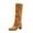 Yellow, variant on Women's Knee High Boots - Stylish and Comfortable Round Toe Casual Riding Combat Boots with Side Zipper Closure for Fall and Winter Wear for Women Yellow 4.5