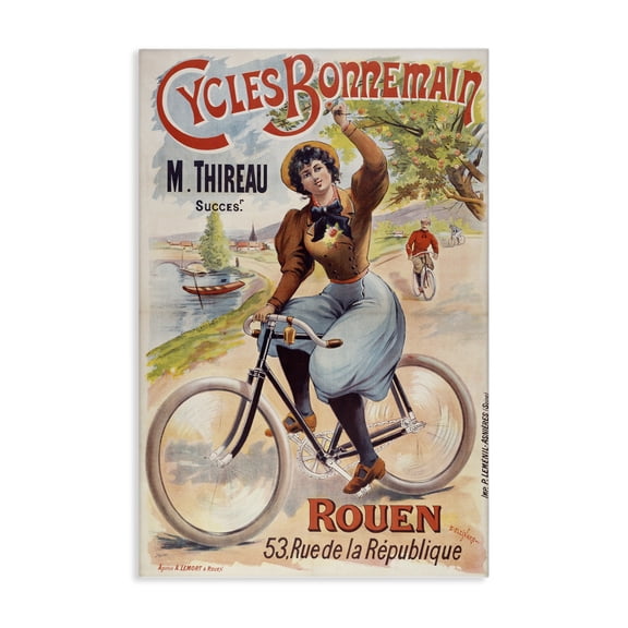 Stupell Industries Vintage Cycles Bonnemain People Painting Wrapped Canvas Canvas Art Print Wall Art, 16 x 24