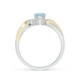 thumbnail image 2 of ANGARA Natural Aquamarine and Diamond Twisted Vine Engagement Ring in 14K White & Yellow Gold for Women (Size-5mm) | March Birthstone, Anniversary, Jewelry Gift for Women | Natural Aquamarine Ring, 2 of 11