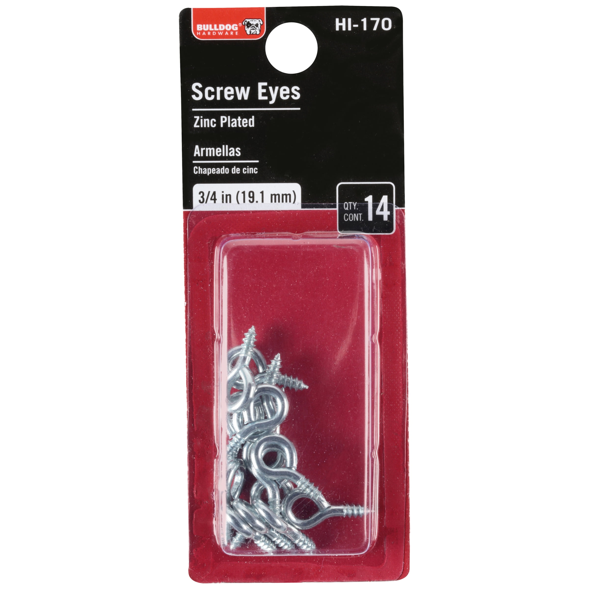 Bulldog Hardware 3/4 in. Screw Eye, Zinc Plated, 14 Pack 