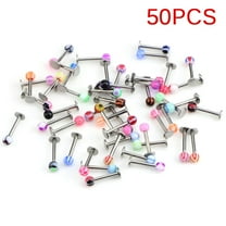 DESIGNICE 10/30/50Pcs/Pack 16G Ball Lip Rings Labret Bars Stainless Steel Stud Body Piercing