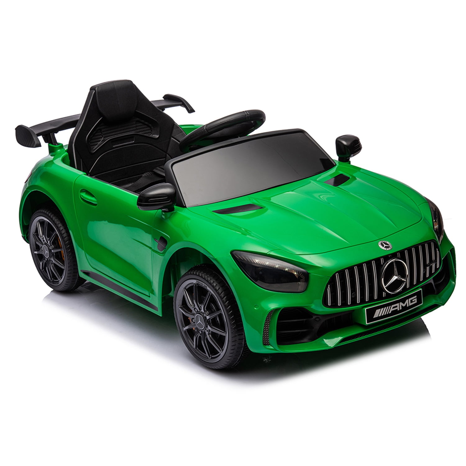 CIPACHO Licensed Mercedes-Benz AMG GTR Dual drive 12V Powered Ride Ons Sports Car with 2.4G Remote Control, Green