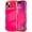 Hot Pink, variant on MYKOMI for iPhone 15 Case for Women Girls, Cute Wave Frame Curly Shape with Love Heart Pattern Raised Camera Protection Cover Luxury Plating Shockproof Phone Case for iPhone 15
