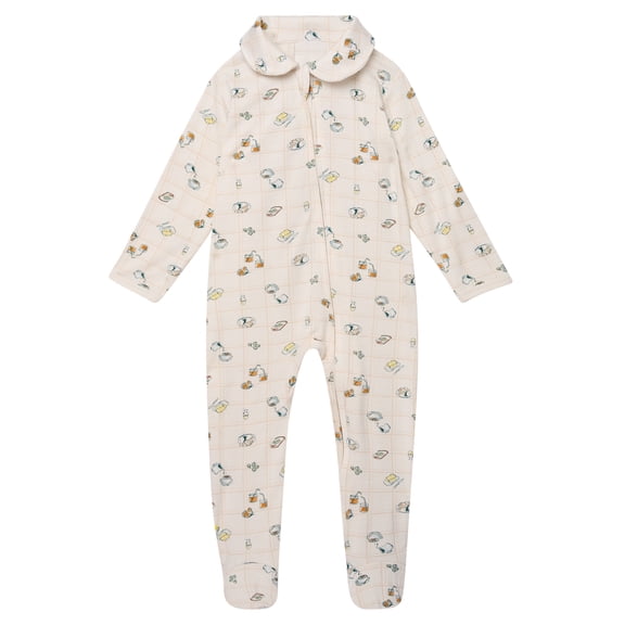 Modern Moments by Gerber Baby Boy Viscose Peter Pan Collar Two-Way Zip Sleep ´N Play Footed Pajamas, Sizes Newborn - 6/9 Months