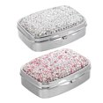 thumbnail image 1 of unbranded 2Ud Caja Porta Pastillas Con 2 Compartimentos Y De Rinestones Elegante Para Viaje, 1 of 8