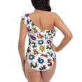 thumbnail image 5 of Honeii Colorful Numbers for women's one-piece swimsuit featuring a chic one-shoulder design experience elegance and style in the water-XX-Large, 5 of 6