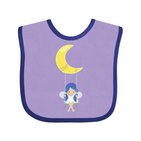 

Inktastic Cute Fairy Fairy On The Moon Fairy On A Swing Gift Baby Girl Bib