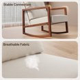 thumbnail image 5 of Rocking Chair Nursery, Lofka Upholstered Accent Chair with Comfy Armchair, Padded Seat, Solid Wood Frame for Living Room, 5 of 6