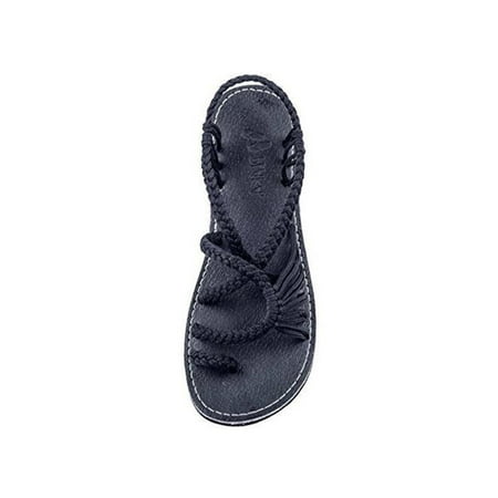 

Lacyhop Flip Flops for Women Flat Sandals Toe Ring Summer Beach Shoes Size 4.5-12