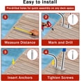 thumbnail image 3 of COZONY 32x22.5" Pool Handrail, Stainless Steel with Blue Grip, 375 lbs Capacity, Secure for Inground Pools, Home, Water Parks, 3 of 8