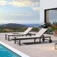 thumbnail image 6 of PURPLE LEAF Outdoor Chaise Lounge Chairs Set Aluminum Adjustable Recliner with Wheels and Table for Poolside Beach Patio Reclining Sunbathing Lounger, Beige, 6 of 13