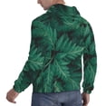 thumbnail image 6 of Naloa Green Leave Fern Men's Casual Hooded Collar Drawstring Hoodies Pullover Sweatshirts Casual Long Sleeve Shirts-Large, 6 of 7