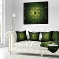 thumbnail image 2 of Designart Bright Green Fractal Flower in Black - Floral Throw Pillow - 16x16, 2 of 4