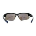 thumbnail image 4 of Mens 90s Color Mirror Classic Baseball Halfrim Sport Sunglasses Black Blue Mirror, 4 of 4