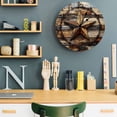 thumbnail image 7 of Wall Clock 14 Inch Vintage Farmhouse Barn Star Round Silent Decorative Wall Clocks Battery Operated for Living Room Bedroom Kitchen Classroom Decor, Rustic Wood Textured Striped,Large, 7 of 7