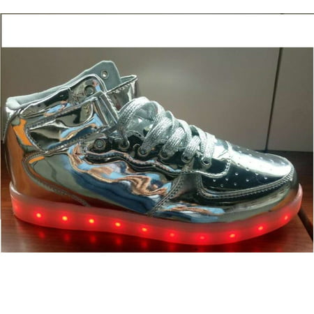 iMeshbean High Top Led Light Up Shoes 7 Color Flashing Rechargeable Sneakers for Mens Womens Girls Boys Couple Best