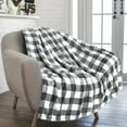 thumbnail image 2 of Dark Plaid Plush Cover Blanket, 40"X51" Soft and Comfortable Flannel Blanket, Christmas Decoration for Everyday Use, Suitable for Sofa Bed, 2 of 6