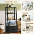 thumbnail image 6 of Resenkos Bookshelf,Shelf, Open Bookcase Book Shelf,Storage Shelf Unit Plant Stand,4-Tier Ladder Bookshelf Storage Display with 2 Drawers, 6 of 6