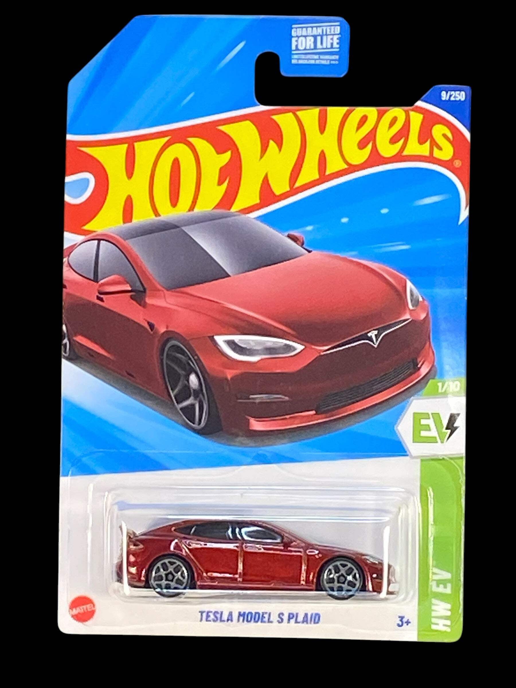 Hot Wheels Tesla Model S Plaid Red Car 1/64 HW EV #9 Safe