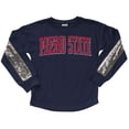 thumbnail image 2 of Girls Youth Gameday Couture  Navy Fresno State Bulldogs Guess Who's Back Long Sleeve T-Shirt, 2 of 3