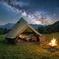 thumbnail image 3 of LuckyNote 4 Season Bell Tent 16.4FT with Stove Jack, Waterproof Glamping Yurt Tent for 10 People Family Camping – Green, 3 of 10