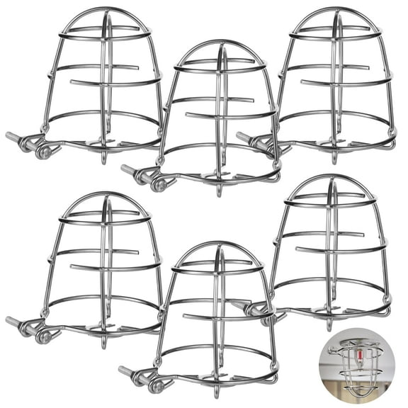 6 PCS Sprinkler Head Guards, Metal Sprinkler Caps, Quality Fire Sprinkler Protectors with Mounting Clamps, Impact-Resistant Design, 15 MM-Size Compatible, Ideal for Fire Safety Systems