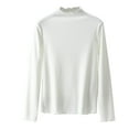 thumbnail image 1 of Kaemgyyd Long Sleeve Tops for Women Fall Winter Thermal Warm Base Layer Undershirt Ribbed Knit Crew Neck Tee Clothes, 1 of 4