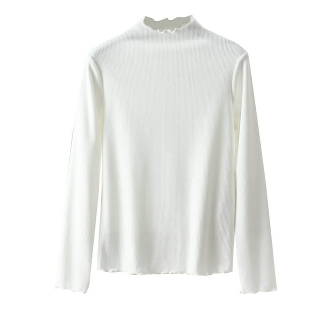 Kaemgyyd Long Sleeve Tops for Women Fall Winter Thermal Warm Base Layer Undershirt Ribbed Knit Crew Neck Tee Clothes