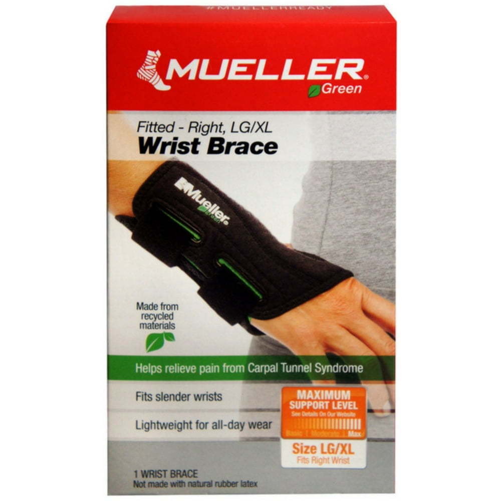 Mueller Green Fitted Wrist Brace, Right, LG/XL 1 ea (Pack of 2