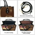thumbnail image 6 of Personalized Leather Handbags For Woman - Christmas Gifts For Women - Christian Gifts, Because He Lives Design, Custom Name Bag, 6 of 8