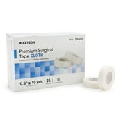 McKesson Medical Tape High Adhesion Silk-Like Cloth 1/2 Inch X 10 Yard White NonSterile, 100200 - BOX OF 24