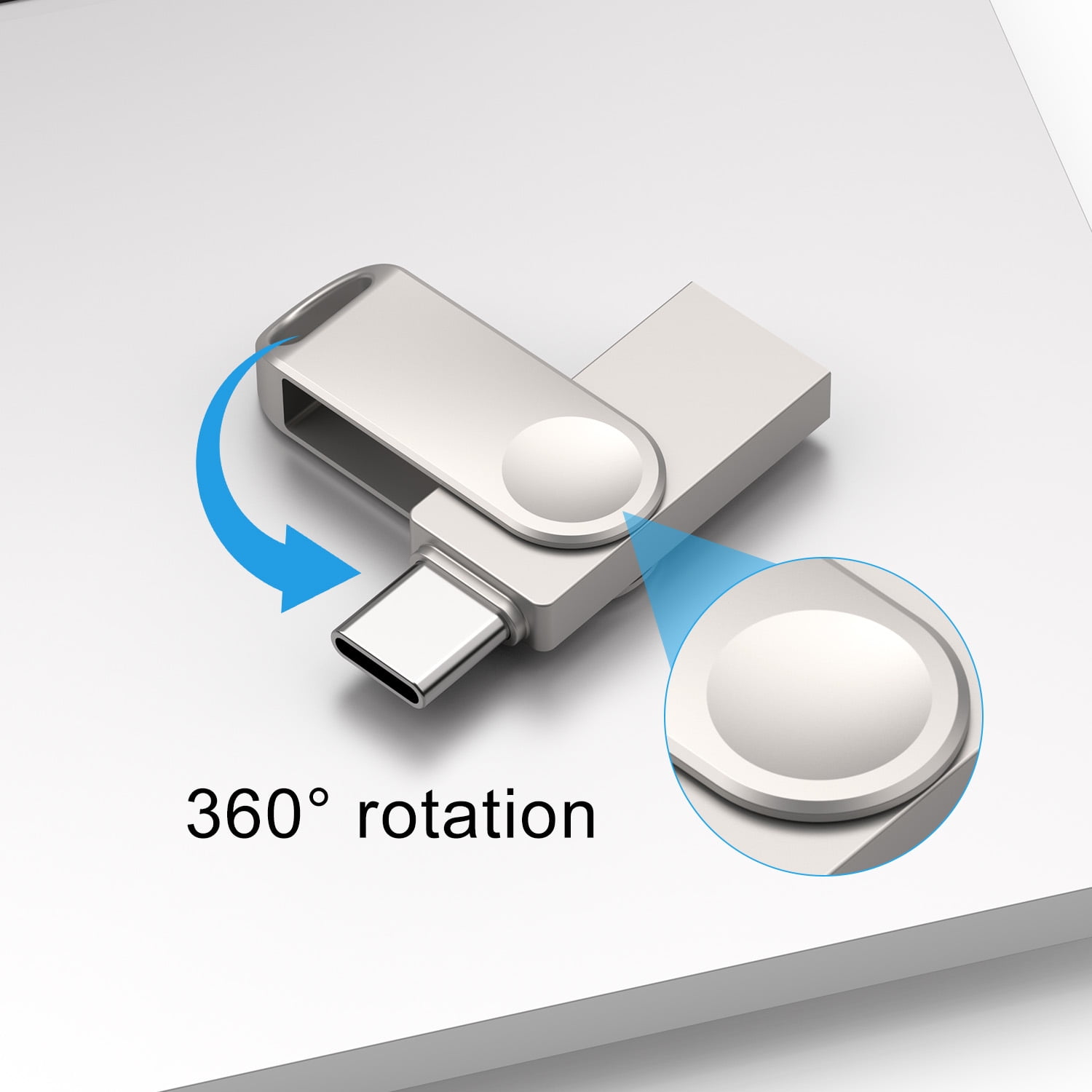 TOPESEL 128GB USB C Dual Flash Drive 2 in 1 OTG USB 3.0 Type-C Thumb Drive for Android Phones, Computers