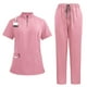 thumbnail image 3 of Conjunto de enfermería, uniforme de trabajo suave, traje para spa, cosmetología, centro de belleza. Rosa, 3 of 9