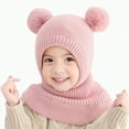 thumbnail image 3 of Karoyedx Todders Winter Hats Toddler Baby Winter Hat Knitted Thick Warm Thermal Windproof Ski Cycling Earflap Hood Skull Caps Kids Scarf Hat Black Size,One Size, 3 of 5