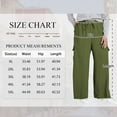 thumbnail image 4 of SWQZVT Womens Pants Plus Size Cargo Pants for Women Lightweight Wide Leg Loose Drawstring Pants Elastic Waist Lounge Pants With Pockets 2XL, 4 of 7