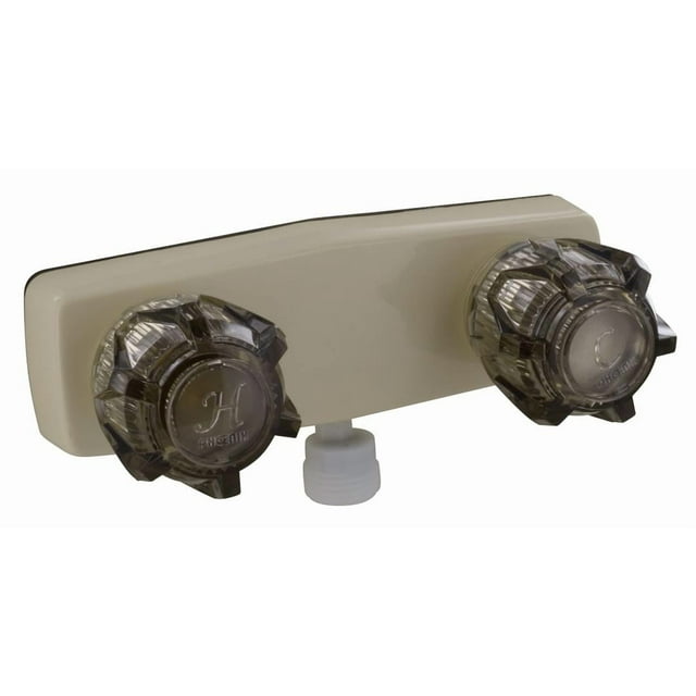 Phoenix Shower Control Valve PF213324 2 Valve; Single Piece Wall Mount; Brass Compression Valve; 4 Inch Center Distance; 2 Hole Application; 2 Clear Crystal Acrylic Knob Handle