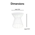 thumbnail image 3 of Elle Decor Lulu Modern Hourglass End Table with Metal Top for Bedroom White, 3 of 6