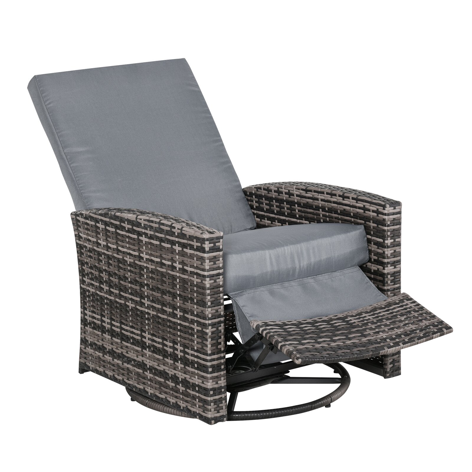 Harrill Swivel Recliner Patio Chair with Cushions, Reclining: Yes, Outer Frame Material: Wicker/Rattan - image 5 of 5