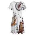thumbnail image 4 of Ocean Nautical Vintage Sea Coastal Lighthouse Boat Dress Fashion Beach Short Sleeve Dresses Female Party Printed Sundress, 4 of 7