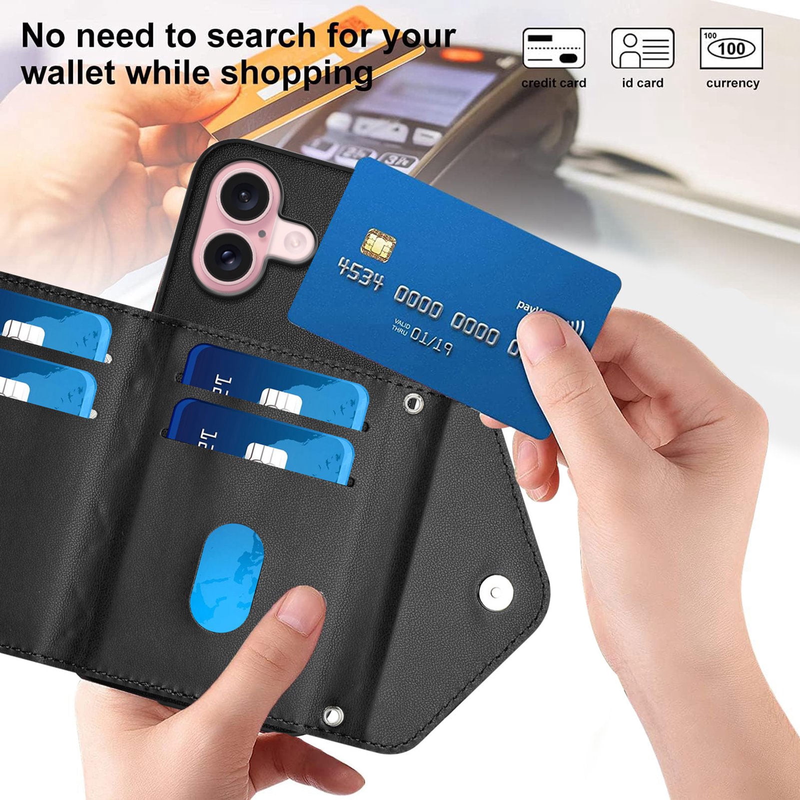 Case for Google Pixel 9A Crossbody wallet cover, with card holder, leather material, equipped with a long shoulder strap, shockproof flip-top phone case