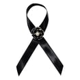 thumbnail image 1 of Black Ribbon Pins Melanoma Skin Cancer Awareness Pins Black Enamel Ribbon Brooch Badges Funeral Memorial Pin, 1 of 8