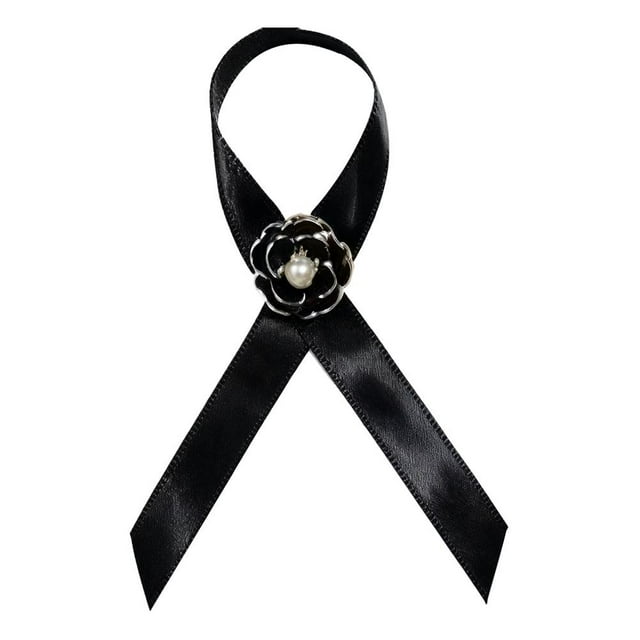 Black Ribbon Pins Melanoma Skin Cancer Awareness Pins Black Enamel Ribbon Brooch Badges Funeral Memorial Pin